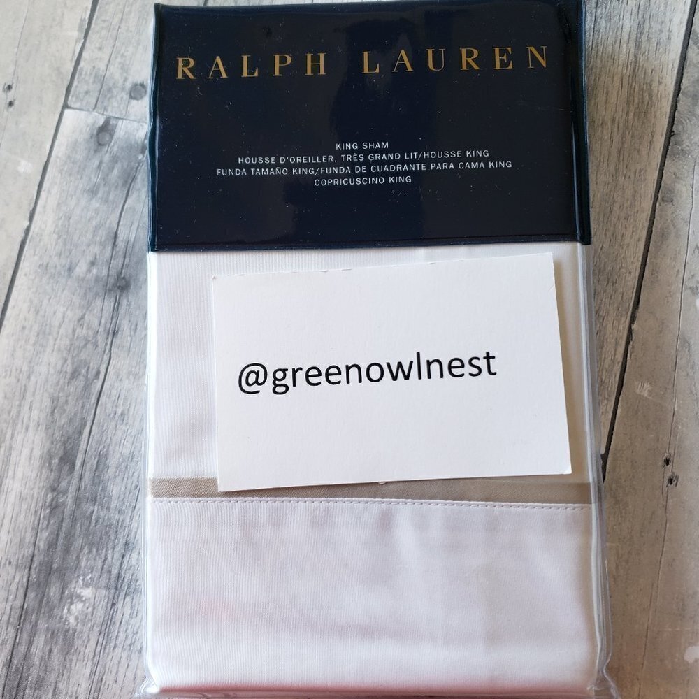 NWT - Ralph Lauren Home Palmer Percale Pale Flannel King Sham
